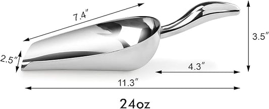 New Star Foodservice 1028539 Stainless Steel Bar Ice Flour Utility Scoop, 24-Ounce