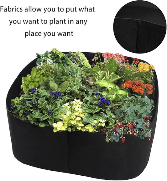 Firlar Fabric Raised Garden Bed, Fabric Raised Planting Bed Grow Bag, Fabric Pots Planting Pots for Herb Plants Flowers Vegetables, Black (23.6x23.6 Inch)