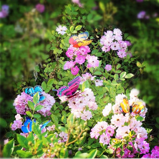 Butterfly Plant Stakes 50pcs Decorative Garden Waterproof Small Butterflies Decor Garden for Houseplant Flower Beds Plant Pots