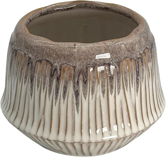 Admired by Nature 4" Ceramic Flower Planter Pot - for Home Decor, Indoor Plants, Garden Display - White