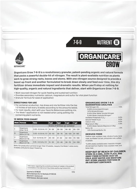 Botanicare Organicare Grow - Organic and Natural Granular Fertilizer for the Vegetative Stage, 5 lbs.