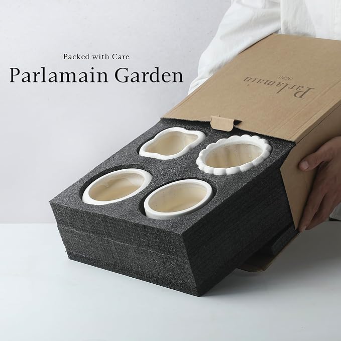 Ceramic Succulent Pots Set of 4 Small Planters for Indoor Plants 4x4 Inch Decorative Plant Pots Modern Home Decor