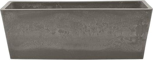 Arcadia Garden Products PSW U45CT Plastic/Stone/Wood Composite Simplicity Window Box, No Drainage Hole (Drillable), 17.5" x 7" x 6", Cement Color