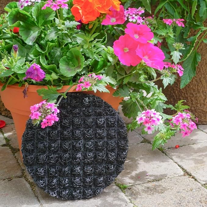 3D Mesh Planter Pot Drainage Insert Disc – Made in USA – Keeps Soil in, Lets Water Drain Out – Cleaner, Lighter Alternative to Gravel for Indoor & Outdoor Planters (6" – 5 Pack)