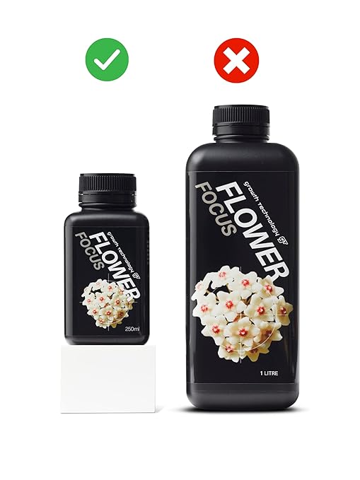 Growth Technology GT Flower Focus Liquid Plant Food for Indoor Houseplants and Outdoor Gardens – Supports Blooming, Healthy Foliage, Tropical Plants, Hydroponic, and Potted Care – 8.5 fl oz (250 mL)