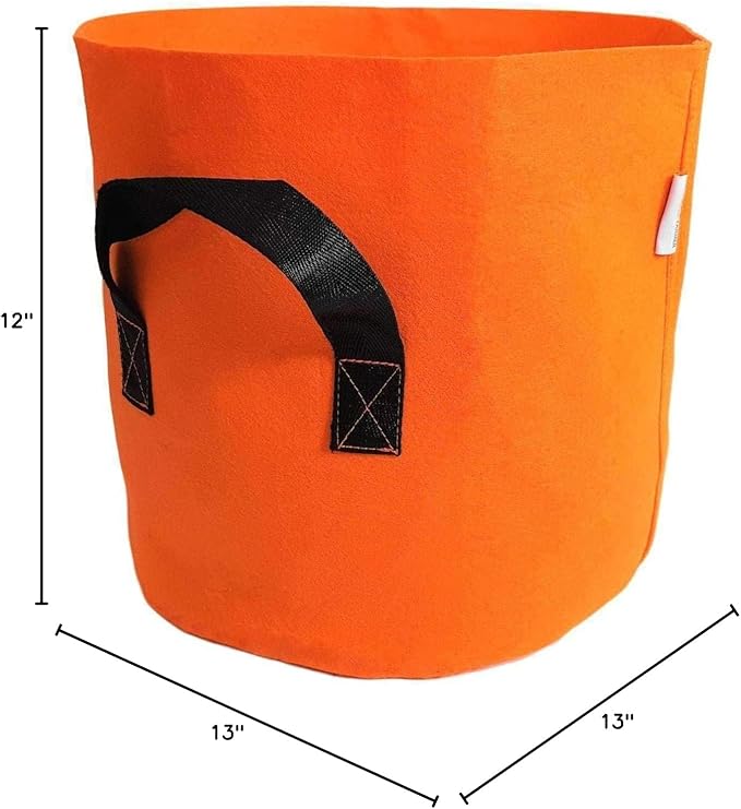 Bootstrap Farmer Grow Bags 7 Gallon, Orange 10 Pack, Colored Fabric Pot for Peppers, Potatoes, Tomatoes and Plants
