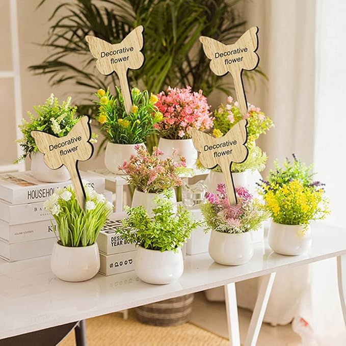 Green Decor 30pcs Wooden Bamboo Plant Labels Nursery Garden Flowerpot Plant Sign Inserted Tags Stakes Sticks for Flowers Vegetables Seedlings Chalkboard Signs