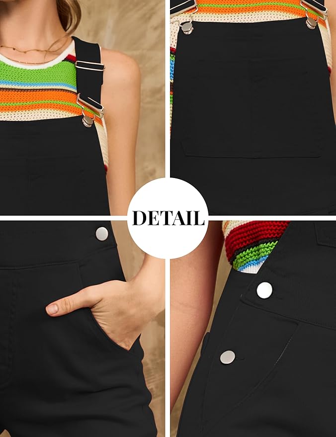 Bib Overalls for Women Fashion Jean Jumpsuit Adjustable Strap Coveralls