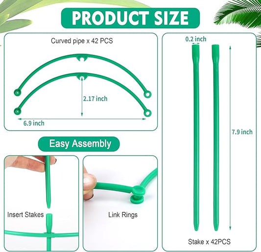 36 Pack Plant Support Stakes for Indoor Plants Stackable Plant Sticks Support with Adjustable Cages Green Trellis for Potted Plants (XSX-ZWZJ-1, Plant Support Stakes, 36, ZWZJ-1)