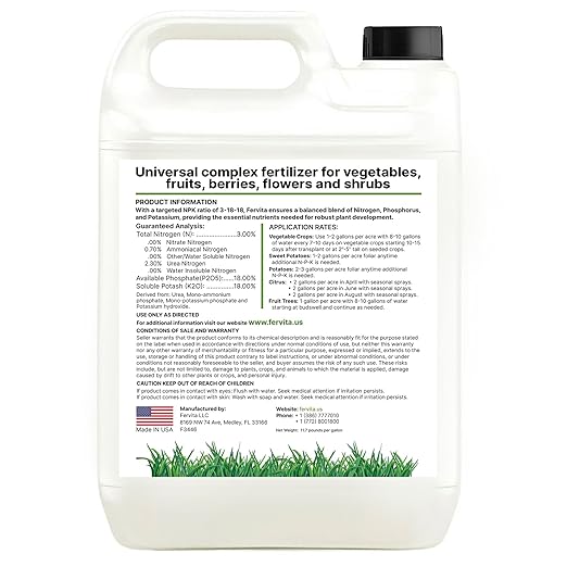 Liquid 3-18-18 Fertilizer for Vegetables, Fruits and Flowers - All Purpose Plant Food Outdoor & Indoor Plant Food - Balanced NPK Flower Food Bloom Booster with Nitrogen Potassium Phosphorus (32oz)