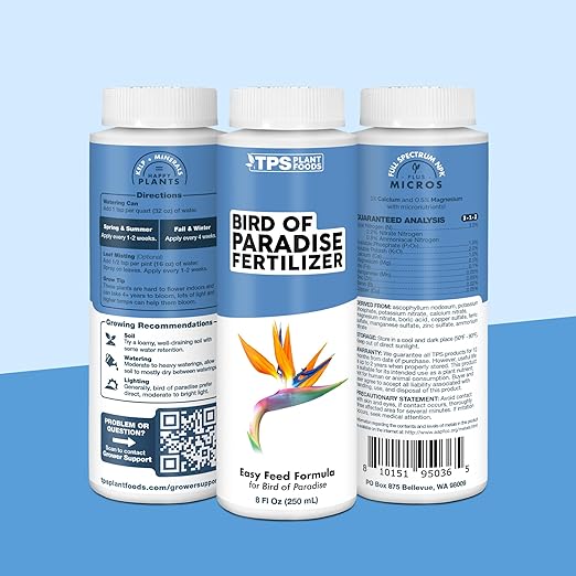 Bird of Paradise Fertilizer for All Strelitzia Plants, Liquid Plant Food 8 oz (250mL)