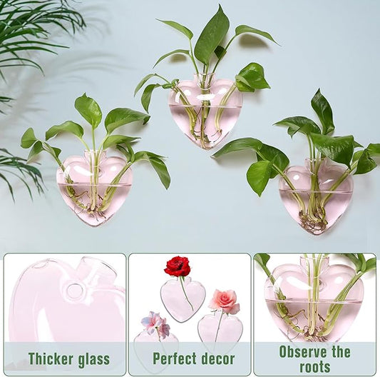 Wall Hanging Planter Propagation Station for Indoor Plants Glass Vase Air Plant Holder for Bathroom Living Room