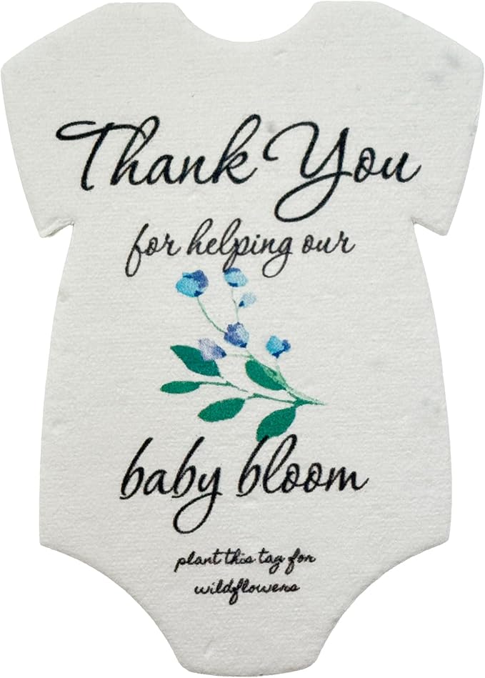 Onesie Seed Paper – 15pcs Green Plantable Wildflower, Writable & Plantable Gift for Moms, Parents, & Plant Lover, Ideal for Gender Reveal, Baby Shower, Baby’s Birthday, & Other Celebrations