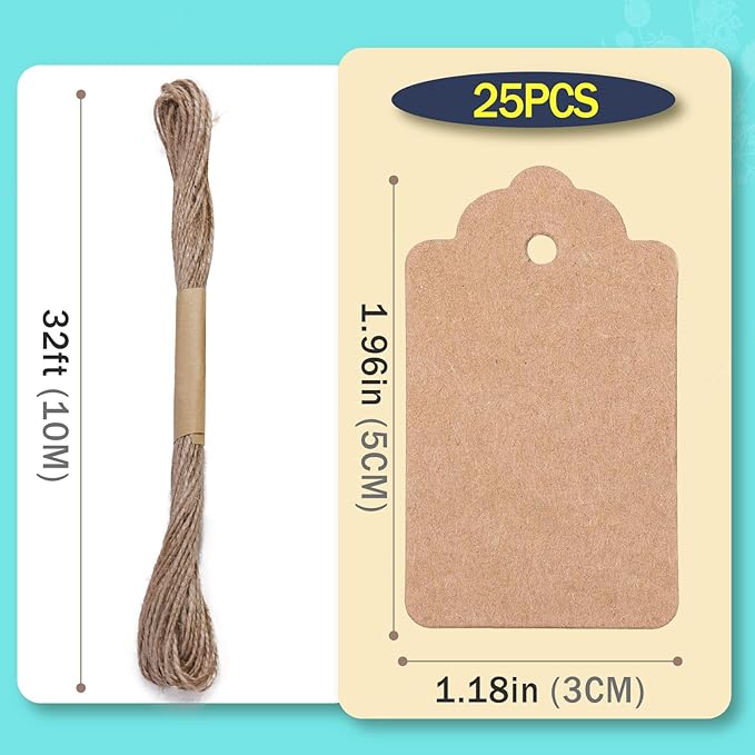 Herb Drying Rack with Decorative Tassels, 2-Pack Includes 20 Golden Hooks, 25 Gift Tags & 32ft Jute Twine - Hanging Herb Dryer for Kitchen, Garden, Home Decor