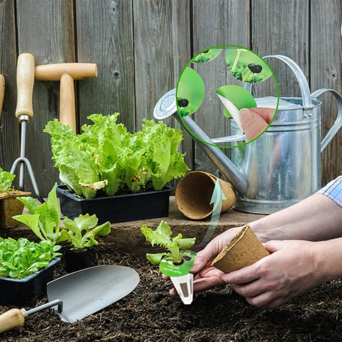 100pcs Seed Pot Labels Stickers, Round Peel and Stick Hydroponic Tags Garden Label Plant Grow Basket Label for Mark Plants and Understand Plant Growth