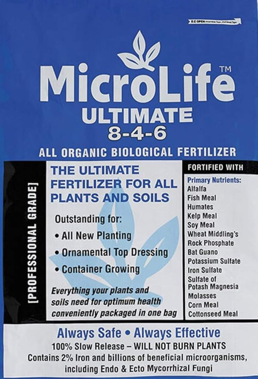 MicroLife Ultimate (8-4-6) Professional Grade Granular Organic Fertilizer for All Vegetables, Flowers Trees and Bushes, 7 LBS
