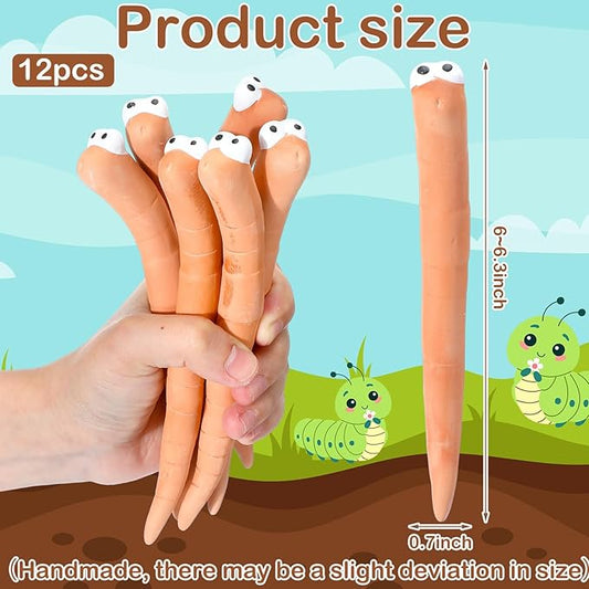 12 Pcs Water Sensor Ceramic Worm The Potting Shed Worm Water Sensor Plant Decoration Moisture Monitor Gardening Houseplant Humidity Meter Fun Gardening Gift for Your Potted Plant (6 Inch)