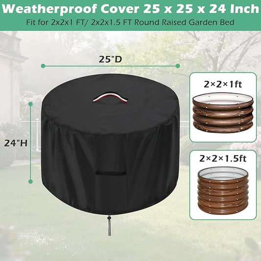 Plant Covers Freeze Protection, 24" Planter Covers Fit 2x2 FT Raised Garden Beds - Heavy Duty Large Pot Cover for Outdoor Winter Frost Cold Weather, Black 25"D x 24"H