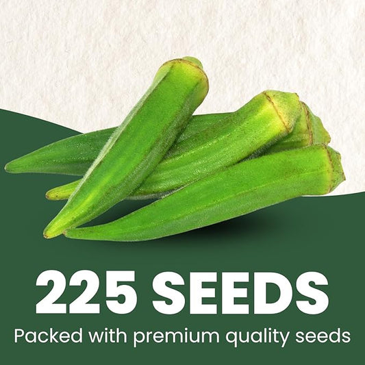 Okra Clemson Spineless – 225 Premium Seeds for Planting – High-Yield, Tender Heirloom Pods for The 2026 Season – 15 Gram Pouch