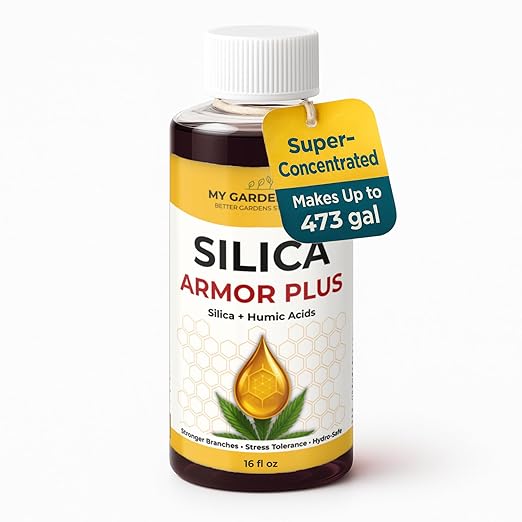 Silica for Plants with Humic Acids – Hydroponic Nutrients & Bloom Fertilizer – Stronger Branches, Stress Tolerance & Big Bloom Growth – Hydroponic Plant Food for Indoor & Outdoor Growers (16 oz)