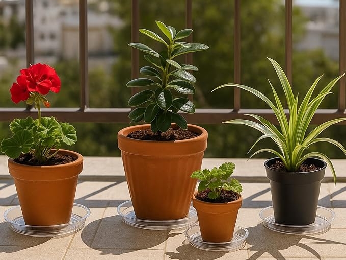20 Packs 18" Extra-Large Clear Plant Saucers for Indoor Outdoor Use Heavy Duty Plastic Plant Trays for Planter Bulk Flower Pot Drip Trays to Catch Water, 4 to 20 Inch