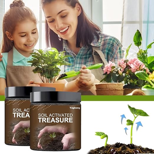Soil Activated Treasure-You Will Be Amazed! Soil Activation Treasure, Soil Penetrant and Wetting Agent, Organic Soil Improver, Premium Soil Activator Improve Plant Growth (2 Bottle*400g)