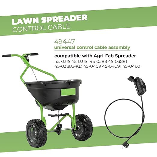 49447 Lawn Spreader Control Cable Replacement for Agri-Fab Fertilizer Spreader Parts 45-0315 45-03151 45-0388 45-03881 45-03882-KD 45-0409 45-04091 45-0460,Cable Replaces 47999 AF-49447 AF49447