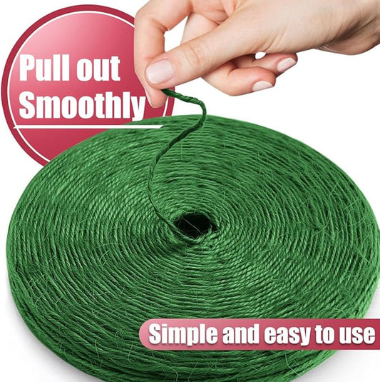 PerkHomy 800 Feet (2Pcs * 400Feet) Garden Twine Strong Natural Jute Long Green Twine for Gardening Tomato Climbing Plant Tie Floristry Crafts Gift Wrapping Packing Decor