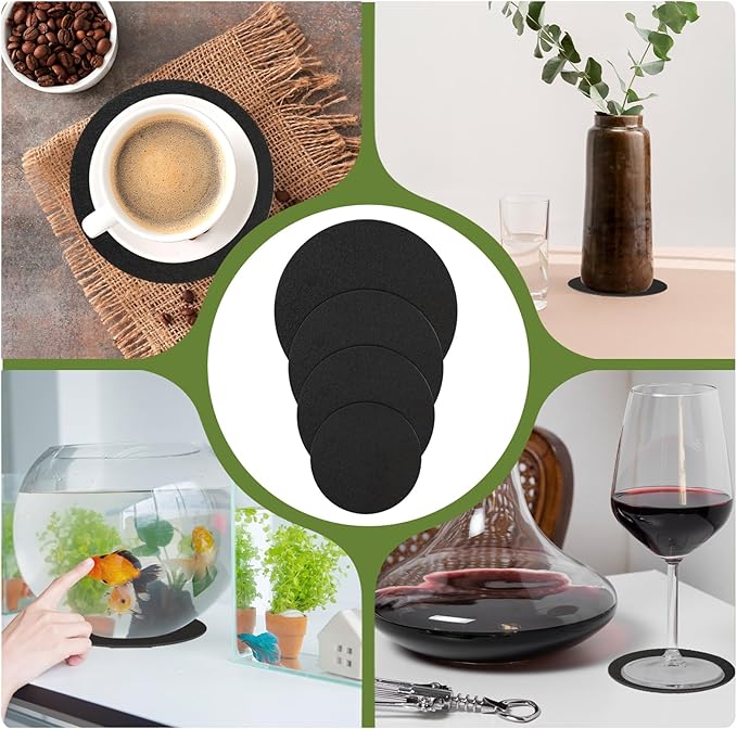 Plant Saucers for Indoors, 4 Pcs Round Fabric Plant Mat 4/6/8/10 Inch Plant Pot Saucers Felt Plant Water Catchers Tray Absorbent Plant Saucers for Indoor House Plants, Outdoor Pots, DIY Craft Supplies