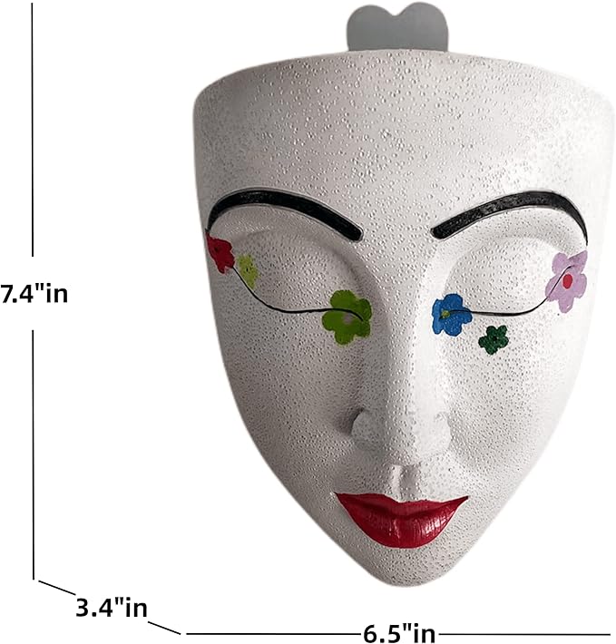 Unique Face Planter Pot - Indoor/Outdoor Wall Hanging, Resin Material