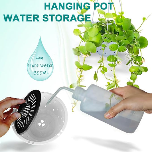 24 Pack Hanging Planters for Indoor Outdoor Plants, 7.8 Inch Plastic Orchid Pots with Drainage Holes & Removable Hooks, Decorative Flower Pots for Home Garden Balcony Patio