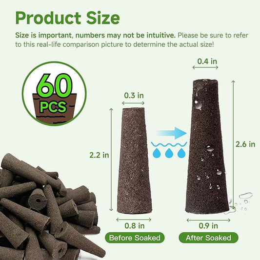60 Pack Pods Replacement, Hydroponic Grow Sponges Rapid Rooting Seed Starter Sponges Compatible with Aerogarden,IDOO, Models & Indoor Hydroponic Systems