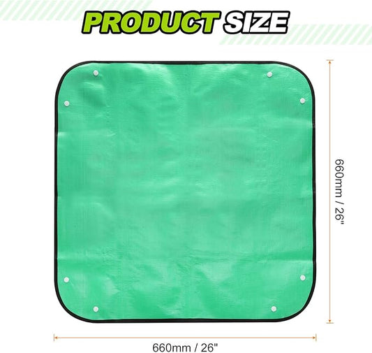 HARFINGTON 3pcs Repotting Mat 26" x 26" PE Cloth Waterproof Plant Repotting Mat Foldable Portable Gardening Potting Tray with Plastic Buckle for Indoor Plant Change Soil Watering, Green