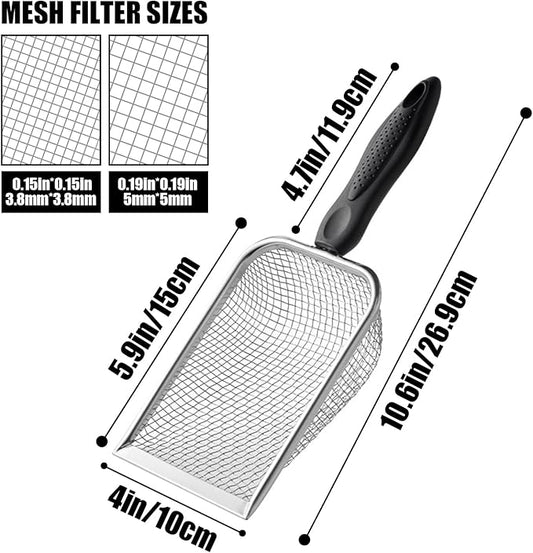 Soil Sifter for Gardening (2-Pack) – 3.8mm and 5mm Mesh, Heavy-Duty Metal Sifter for Dirt, Rocks, Compost and Sand, Durable Garden Tool for Landscaping and Potting Soil