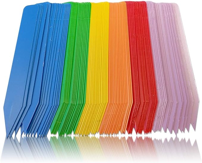 100pcs 5 Colored 3/4x Inch Plant Labels, Tags, Garden Markers for Pots and Plants (100)