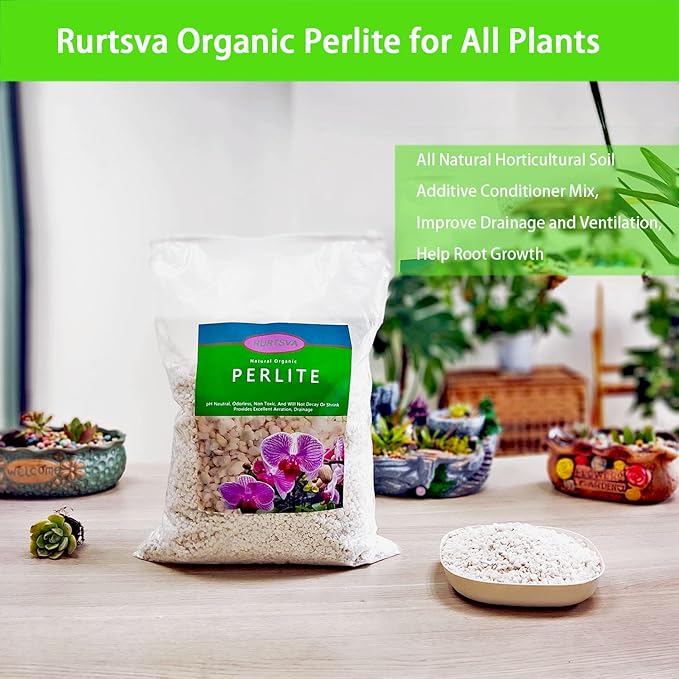 Natural Organic Perlite 20QT for Plants Potting Mix Indoor Outdoor Garden Soil Amendment for Enhanced Drainage, Seed Starter, Root Growth for Succulents, Cactus, Orchids, Money Trees, Vegetables