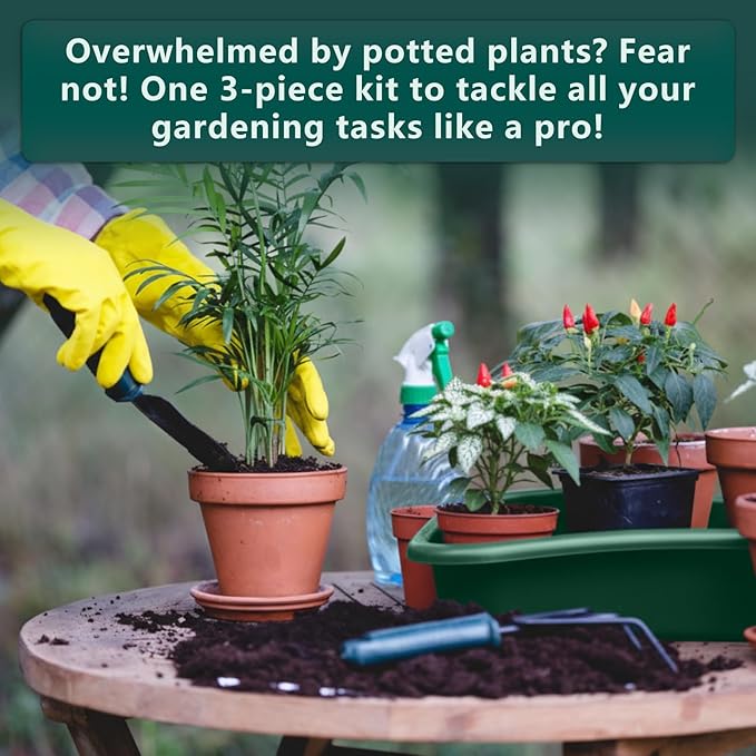 Vesici 3 Pcs Potting Trays Garden Large Plant Trays Plastic 23.3 x 16.5 x 4.3 Inches for Seeding, Mixing, Growing and Pot Storage for Succulent, Cactus Etc