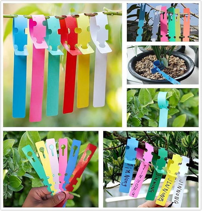 Kecoya 200pcs Plastic Plant Labels, Waterproof Plant Tree Tags and Labels, Wrap Around Plant Label Tags, Adjustbale Hanging Plant Tag and Labels. (Blue)