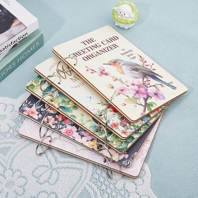 SUPERDANT Special Days to Remember Greeting Card Organizer Gift Card Holder Cards Keeper Storage Keepsake Book Binder Birthday Holiday Post Cards Photo Album Holder with Punch and 20 pcs Inner Pockets