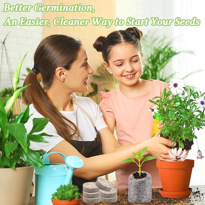 Legigo 50 PCS 30mm Peat Pellets Seed Starter Soil, Compressed Seed Starting Pods Plant Starter Soil Pods Plugs for Seedlings, Peat Pods for Starting Seeds, Herbs Tomatoes Flowers and Vegetables