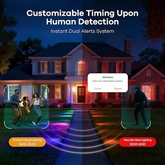 Linkind Smart Solar Lights Outdoor SL5 with Motion Sensor, APP Control Cool/Warm White/Color Changing Solar Spot Lights Outdoor, IP65 Landscape Lighting for Yard, Garden, Path(6 Pack)