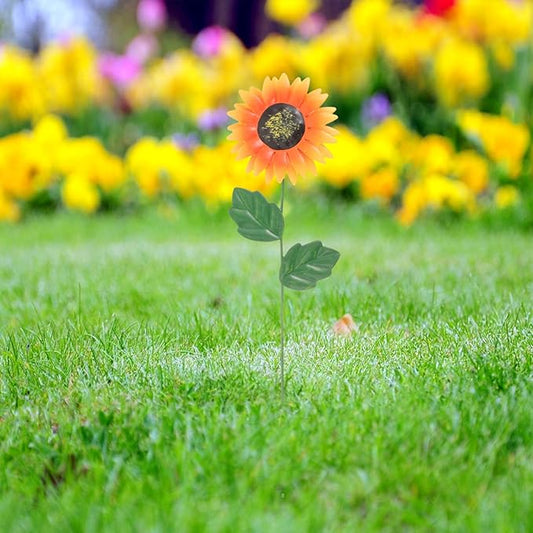 Yardwe Garden Metal Flower Sign Compact Outdoor Decor for Spring Vivid Lawn Garden Stake Attractive Metal Flower Decoration for for