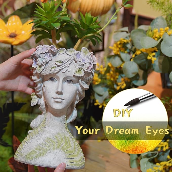DiliComing Head-Planter Face-Planters Pot - 10 Inch Flower Pots Outdoor with Drainage Hole, Face Flower Pot Head Planter for Garden Decor, Gifts for Women and Housewarming Gift 6.5 x 6 x 10.2 Inch
