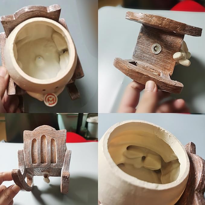 Smiley Flower Pot, Sitting Rocking Chair Relax, for Succulent Plant Pot, Suitable for Indoor and Outdoor, Gifts for Friends and Christmas, with Drainage Holes