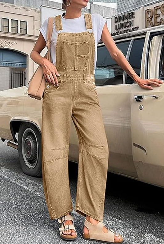 loveimgs Women Y2k Baggy Barrel Jeans Overalls Wide Leg Denim Pants Bib Overalls Jumpsuit Boyfriend Patchwork Jeans