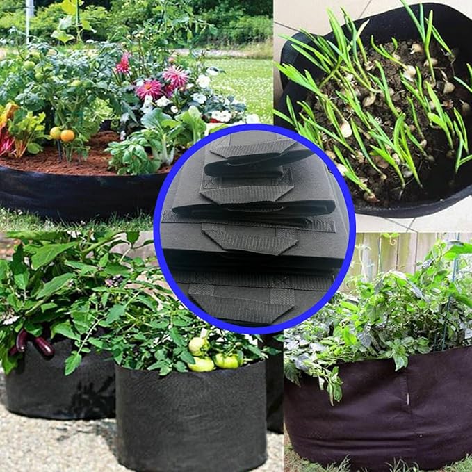 GROWTNT 3 Gallon Grow Bags 24 Pack,3 Gallon Fabric Pots,Garden Bags to Grow Vegetables,Planter Bags for Vegetables,Garden Pots with Two Handles.