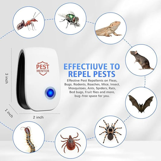 Ultrasonic Pest Control Repeller 10 Packs, Electronic Pest Repellent, Insect Repeller for Bugs, Mouse, Mosquito, Roach, Rodent, Spider, Ant