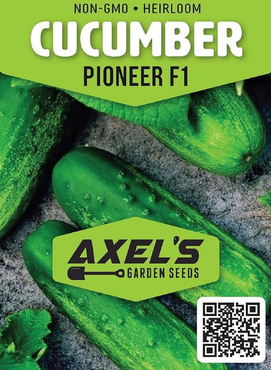 Cucumber Seeds for Planting – 50 Non-GMO Heirloom Garden Seeds, Plant & Grow Pioneer Hybrid Cucumber Seeds Home Outdoor Garden – Great Gardening for Abundant Harvests, 5 Packets, Green