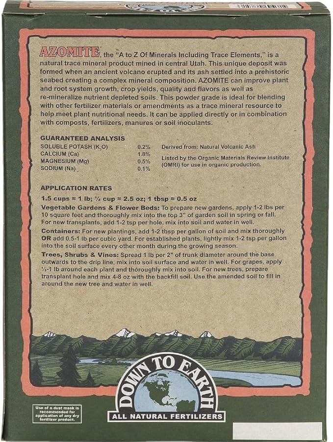 Down To Earth All Natural Fertilizers Down to Earth Organic White Azomite Powder for Improving Plant Growth 0-0-0.2, 5 lb