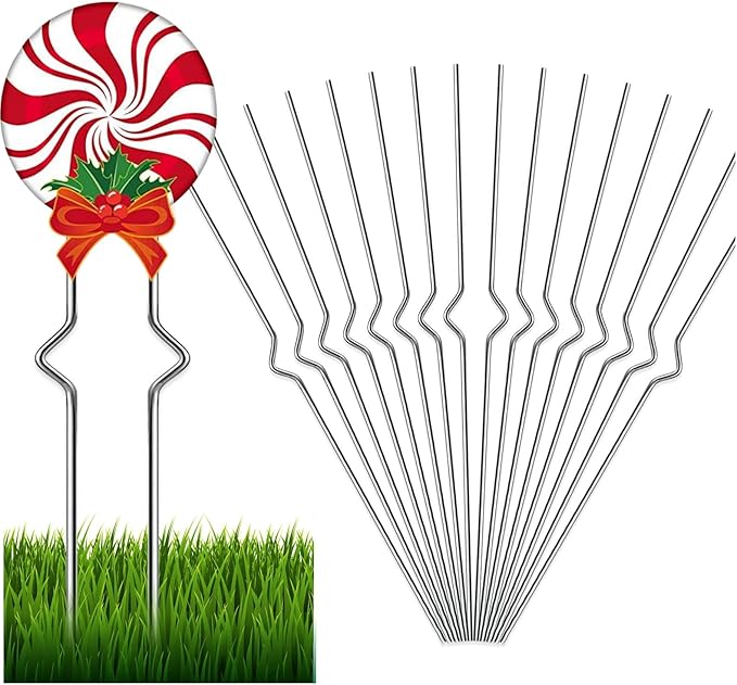 18 Pack Yard Sign Stakes - Heavy Duty Metal Wire Stakes for Garden Lawn Signs 13'' Alternative to H Frame Stakes for Corrugated Plastic Yard Signs Holder
